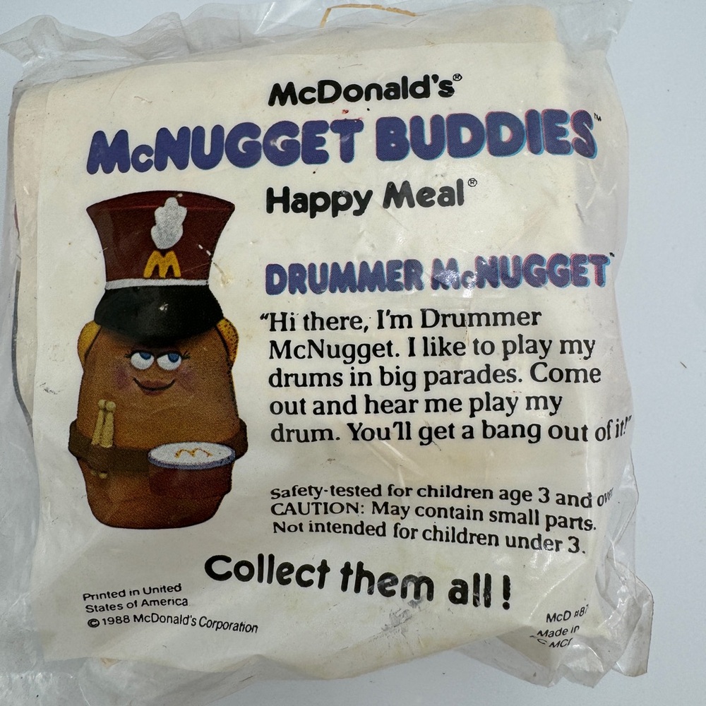 McDonald's Drummer McNugget Happy Meal Toy 1988